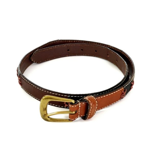 Relic Boho Multi Color Cross-Stitched Leather Belt - Picture 3 of 8